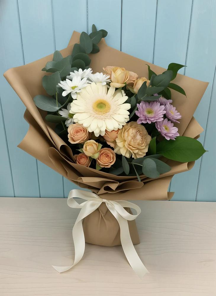 Букет цветов из: Герберы и Хризантемы в Смирных