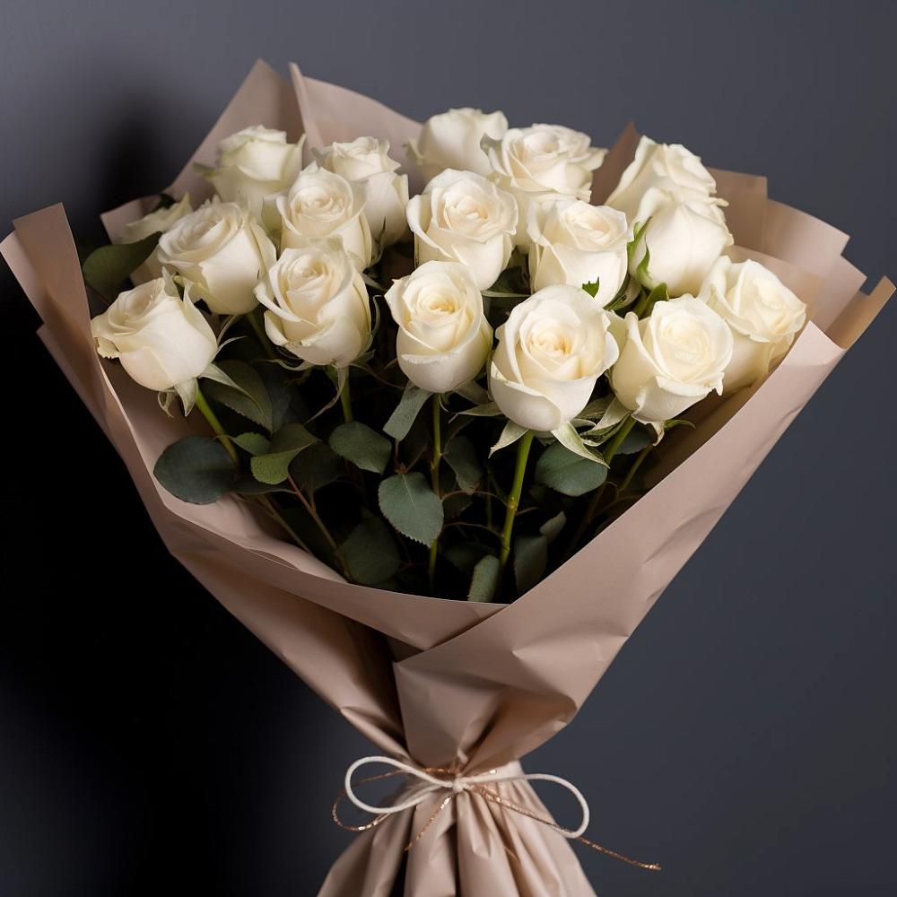 Букет 17 Белых роз в Смирных