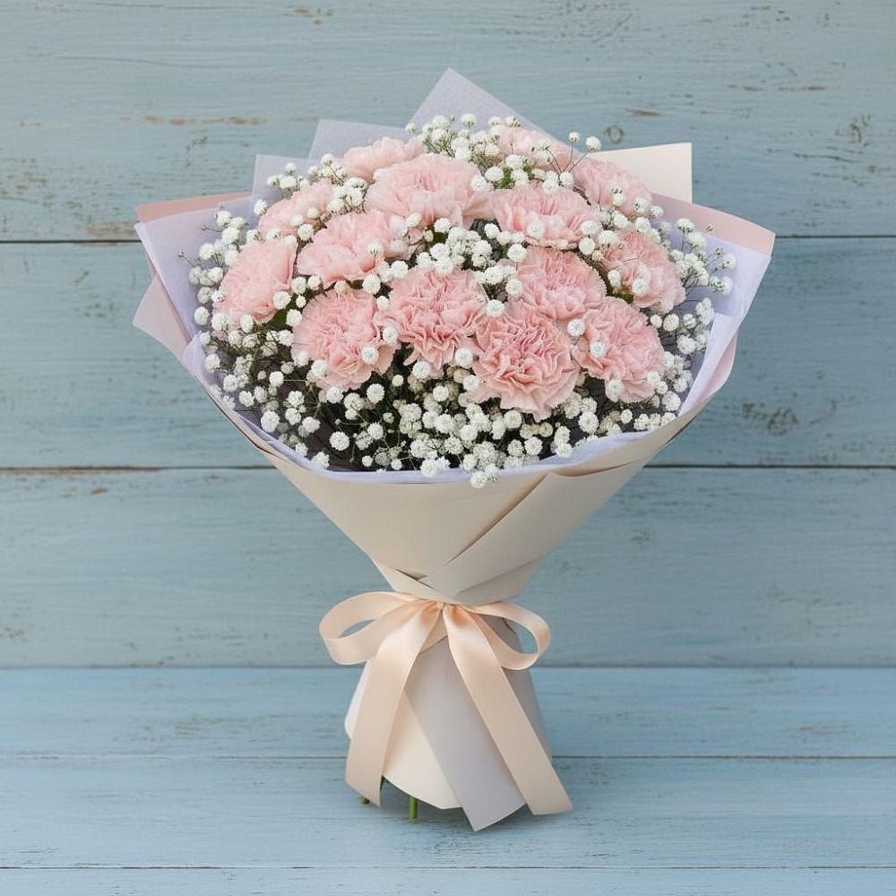 Букет цветов из: Гвоздики в Смирных