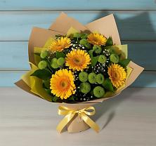 Букет цветов из:  Герберы и Хризантемы в Смирных