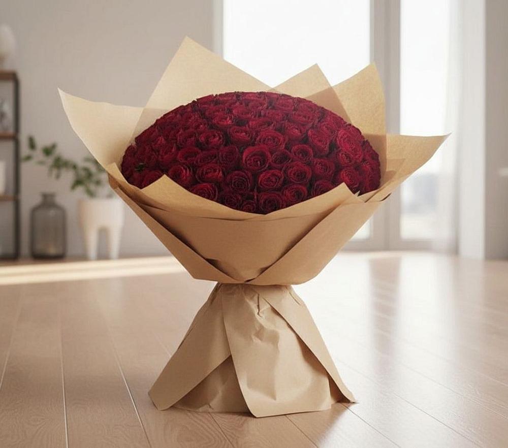 Букет 101 Красная роза в Смирных